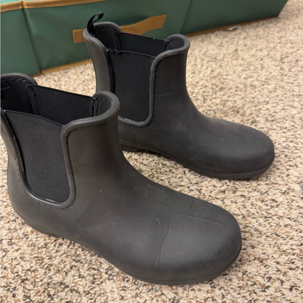 Black Croc Rain Boots